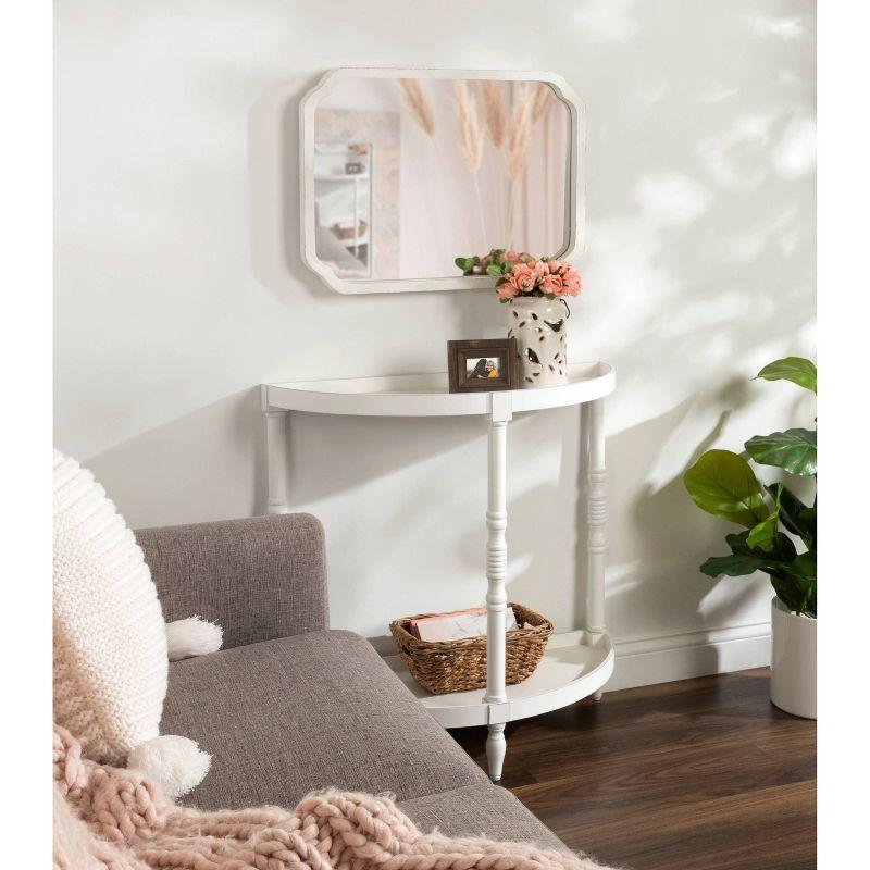 Kate & Laurel All Things Decor 18"x24" Marston Farmhouse Rectangle Wall Mirror White: No Assembly, Wood Frame, Wall Mount