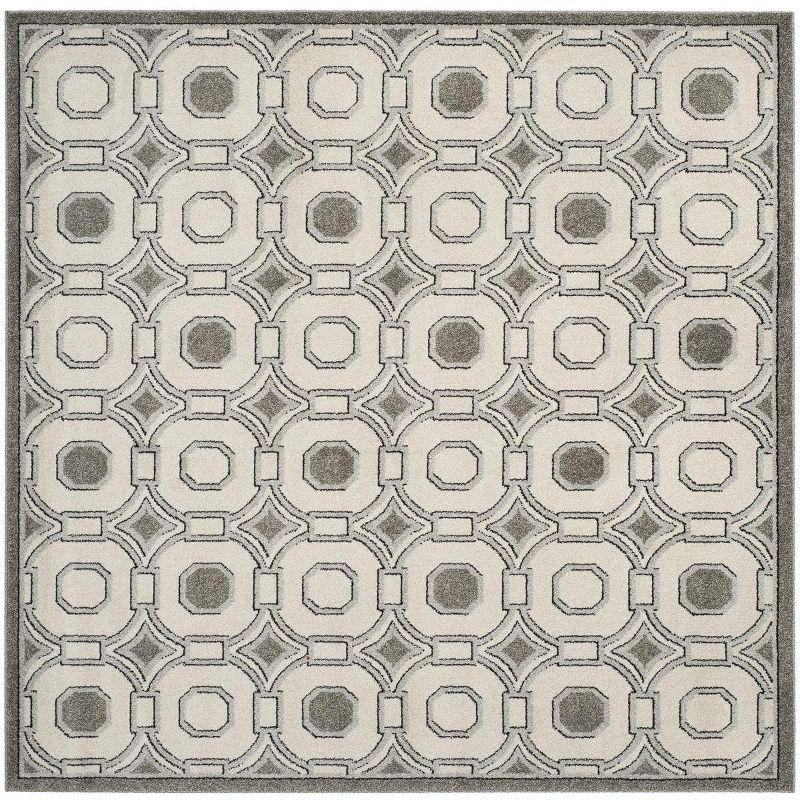 Amherst AMT431 Power Loomed Indoor Area Rug - Ivory/Grey - 7'x7' - Safavieh