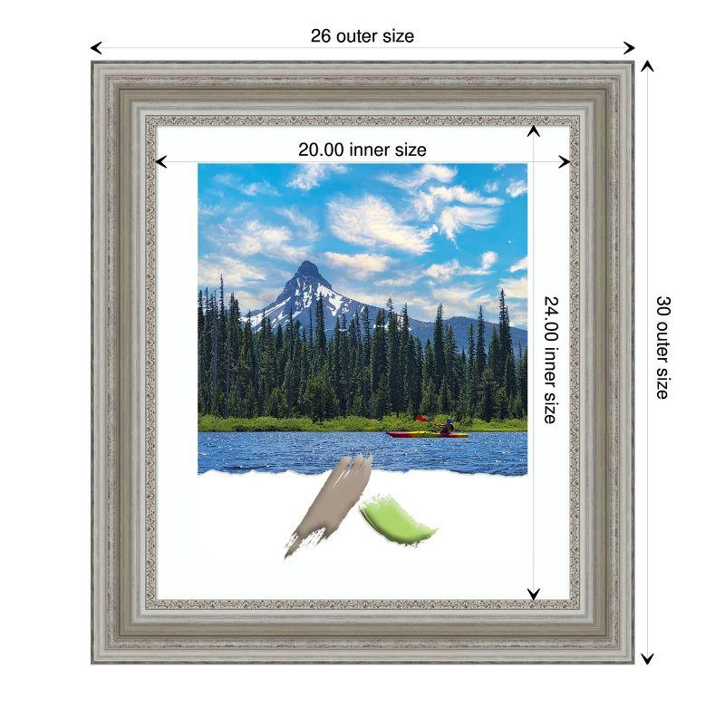 Amanti Art Parlor Silver Picture Frame Opening Size 20x24 in. (Matted To 16x20 in.)