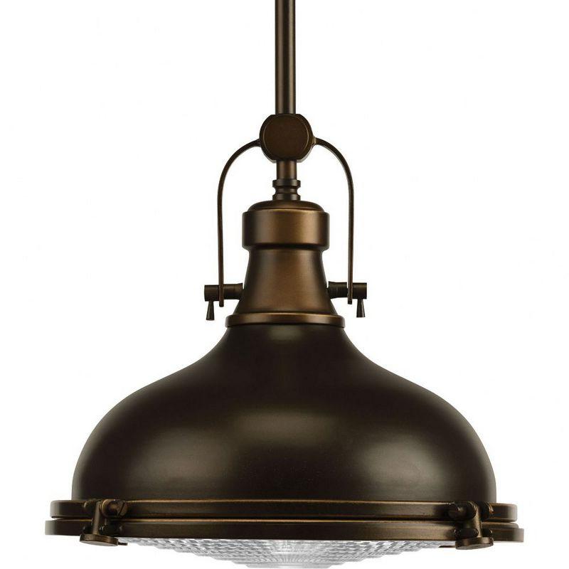 Mini Brushed Nickel LED Pendant Light with Glass Shade