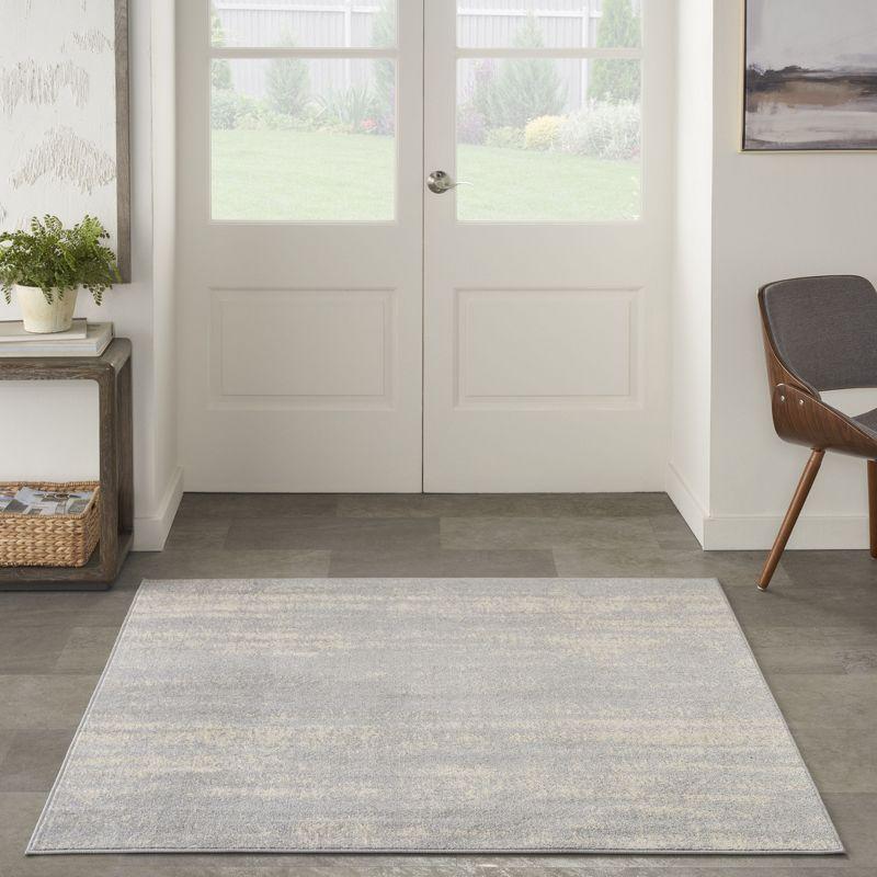 Nourison Essentials 5' x square Grey/Beige Modern Indoor/Outdoor Rug