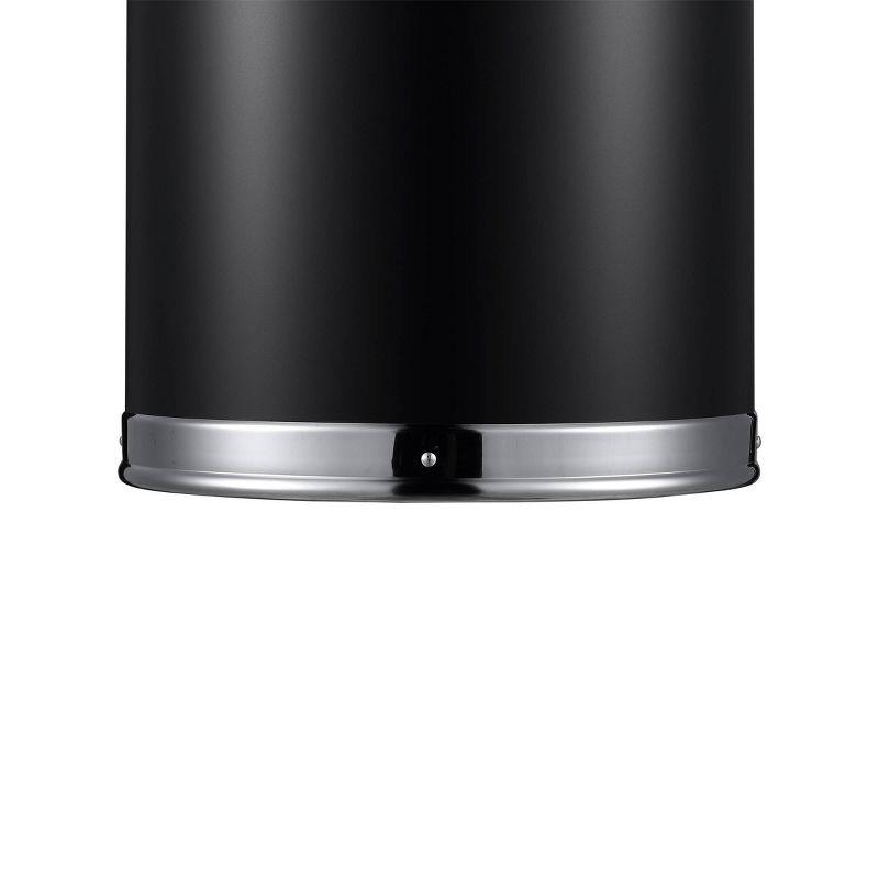 EKO 56L Eternal Black Open Top: Stainless Steel Indoor Trash Can, 13 Gallon Capacity, Spot Clean, 15.3" Width