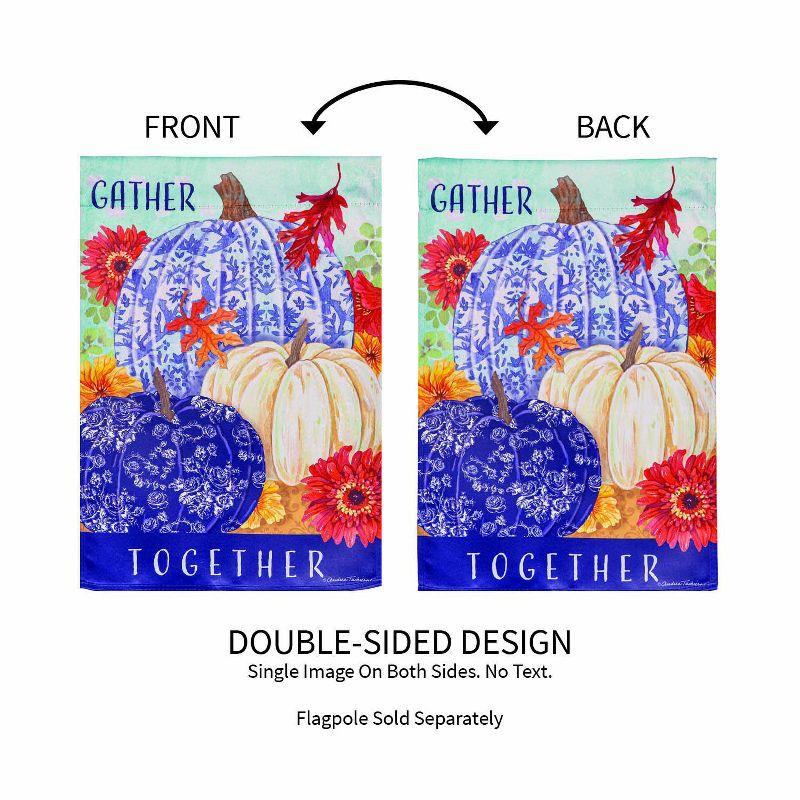 Evergreen Changing Seasons Pumpkins Suede Garden Flag 12 x 18 Inches Indoor Outdoor Decor