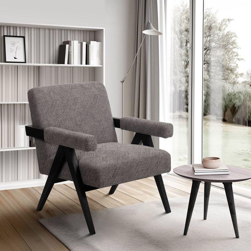 Sagebrook Home 36" Fabric and Wood Square Scandinavian Accent Chair Gray: Polyester Upholstery, Hand-Painted Finish, No Assembly Required