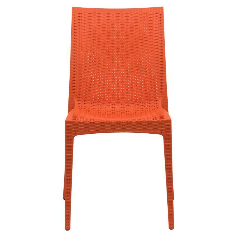 Mace Orange Stackable Armless Plastic Dining Chair