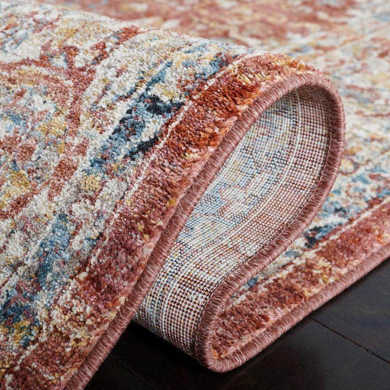 Valencia VAL566 Power Loomed Area Rug - Rust/Teal - 4'x6'2" - Safavieh.