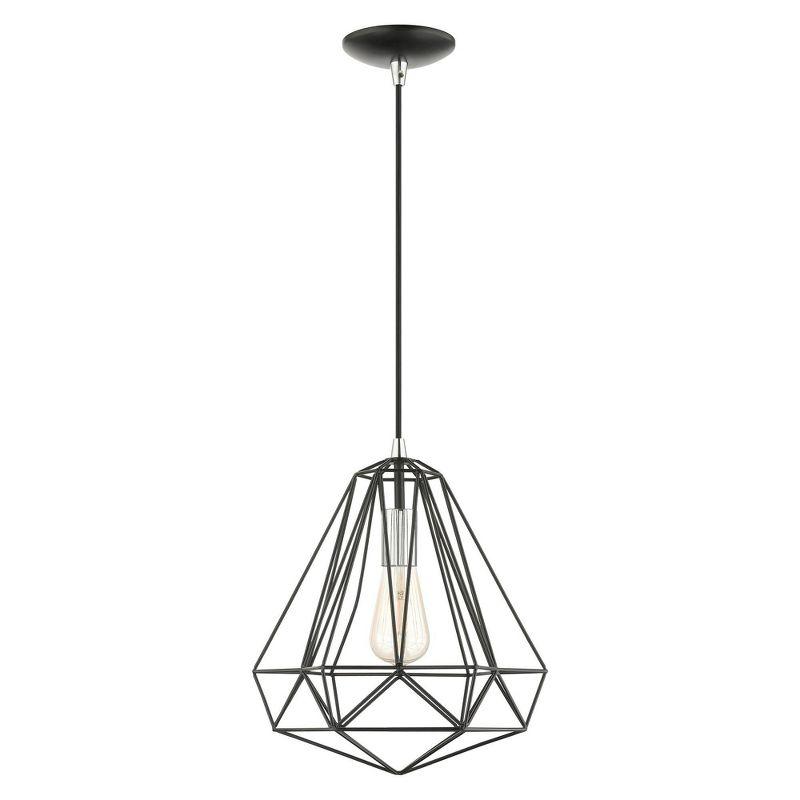 Livex Lighting Knox 1 - Light Pendant in  Shiny Black