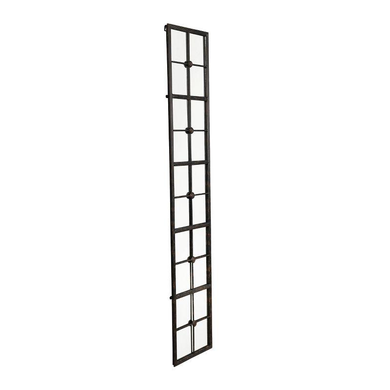 Divided Rectangle Mirror with Distressed Frame Black - Storied Home