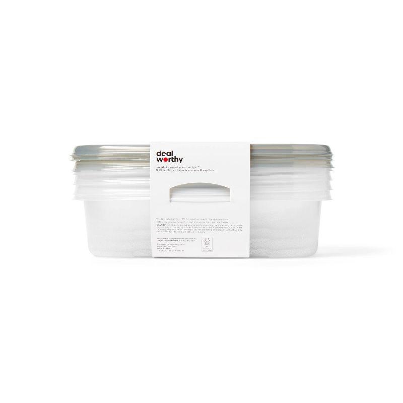 Medium Rectangle Food Storage Containers - 76 fl oz/4ct - Dealworthy™