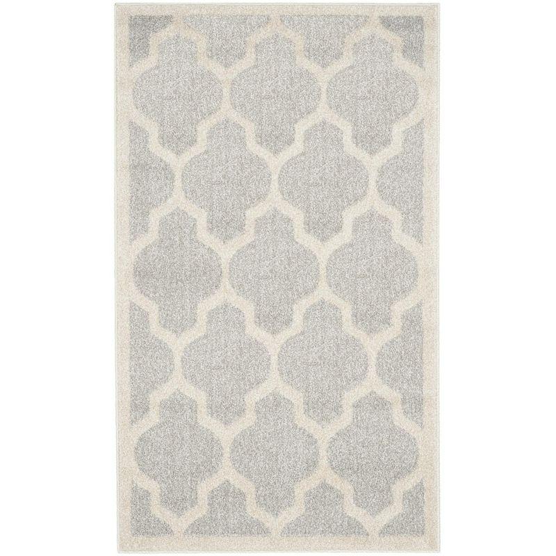 Reversible Geometric Beige & Light Grey Wool-Cotton Blend Rug 2'6" x 4'