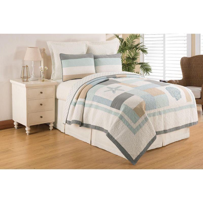 C&F Home Driftwood Shores Pieced Cotton Ocean Theme Quilt Set - Machine Washable