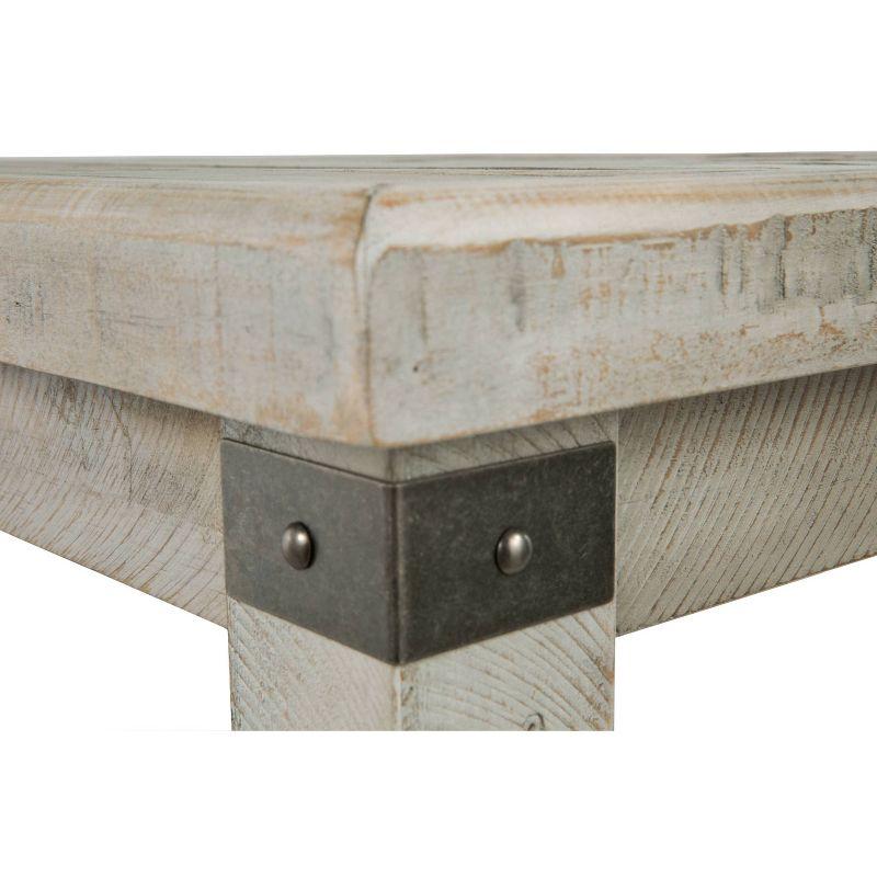 Carynhurst Rectangular End Table White - Signature Design by Ashley: Farmhouse Style, Distressed Finish, Storage Shelf