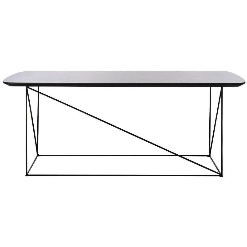 Rylee Rectangle Coffee Table - Dark Sandstone/Black - Safavieh