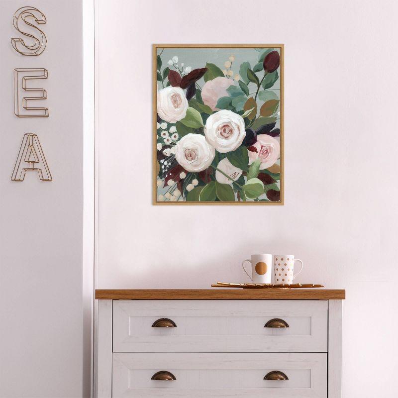 16" x 20" Bohemian Blooms II by Grace Popp Framed Canvas Wall Art - Amanti Art: Modern Botanical Lithograph, Vertical Display