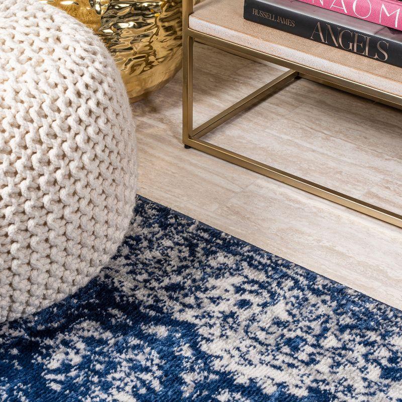 4'x6' Soleiman Modern Persian Area Rug, Navy - JONATHAN Y
