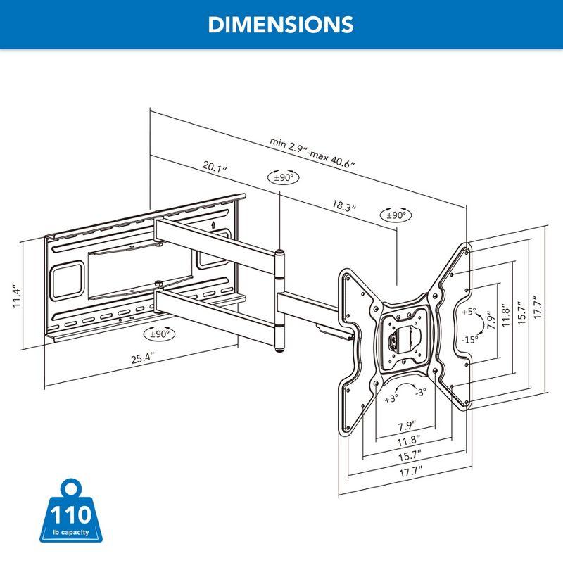 Mount-It Full Motion Extended Corner Long Arm TV Wall Mount |  40" Extra Long Reach Extension & Reviews | Wayfair