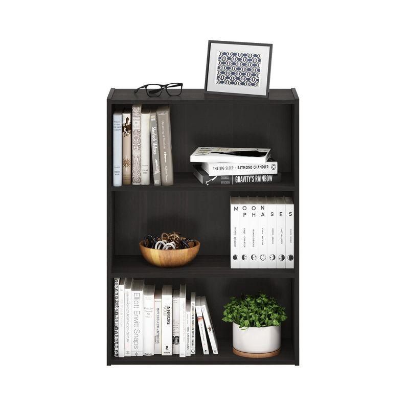 Furinno Easy Assembly 3 Cube Decorative Bookshelf Storage Display Cabinet 3-Tier Multi-functional Open Shelf,Espresso