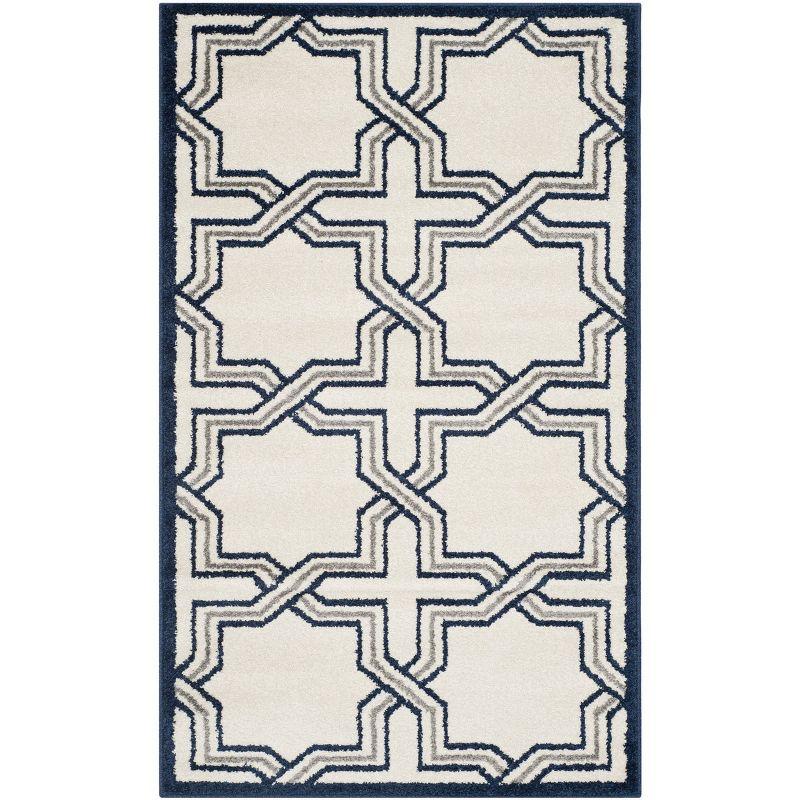 Amherst AMT413 Power Loomed Area Rug - Ivory/Navy - 4'x6' - Safavieh.