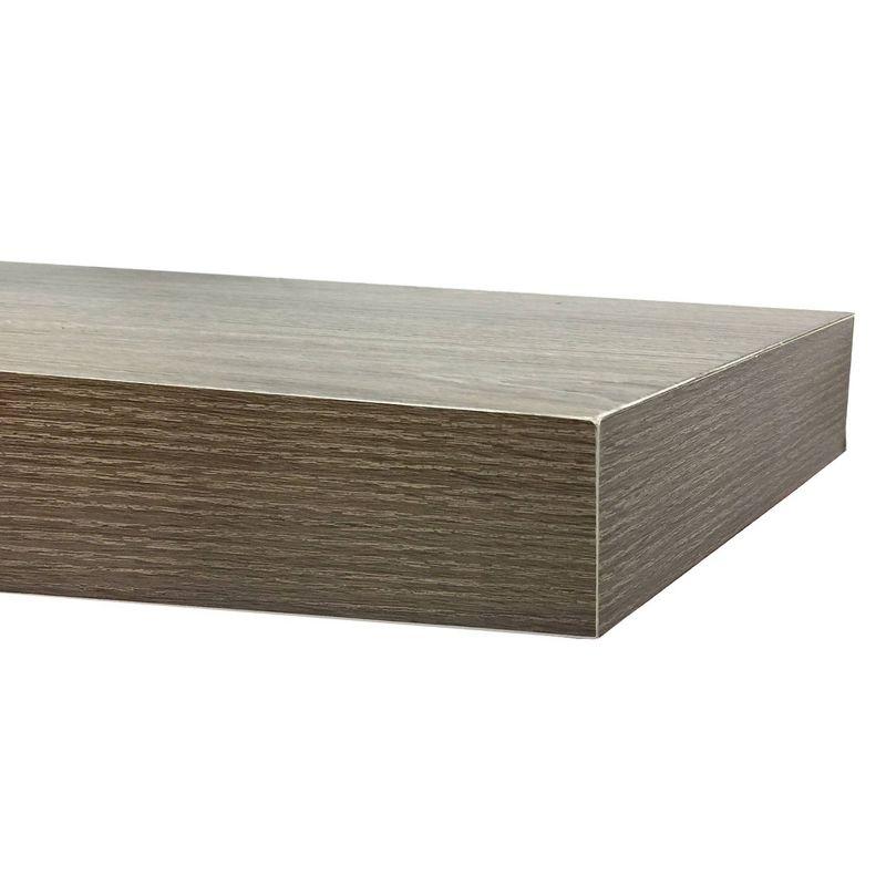 48" Gray Oak Floating Wall Shelf with Invisible Brackets