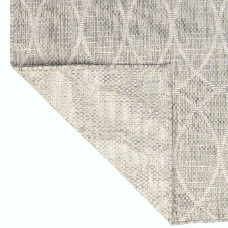 Light Gray Geometric 9' x 12' Outdoor Area Rug