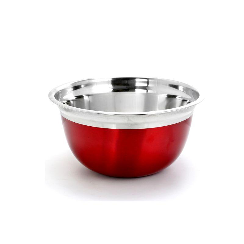 Rosamond Red Stainless Steel 3-Piece Mixing Bowl Set