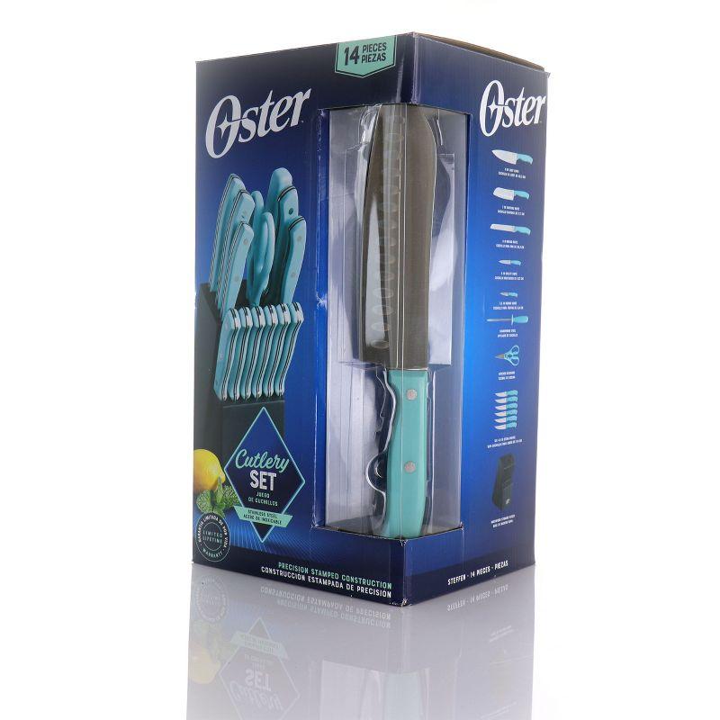 Oster Steffen 14 Piece Stainless Steel Cutlery Set with Storage Block