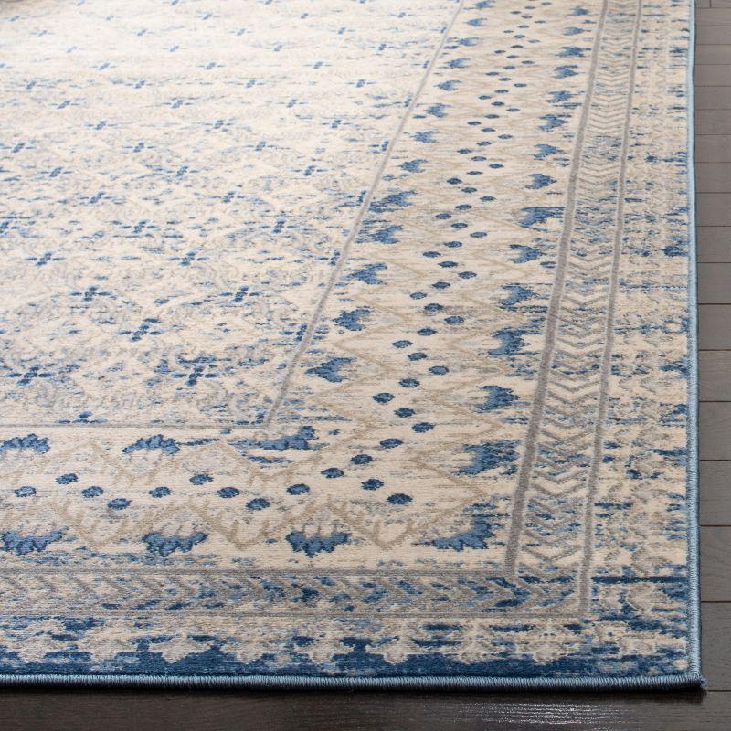 Elegant Brentwood 5' Square Light Grey/Blue Synthetic Area Rug