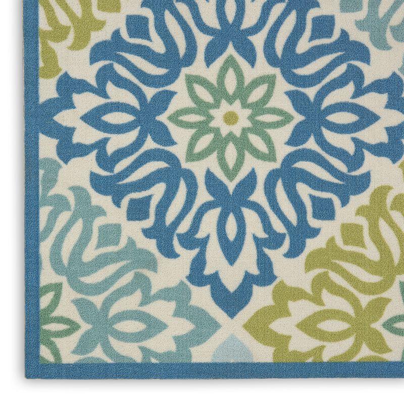 Waverly Sun & Shade "Sweet Things" Marine Indoor/Outdoor Area Rug by Nourison SND23 7'9" x 10'10"