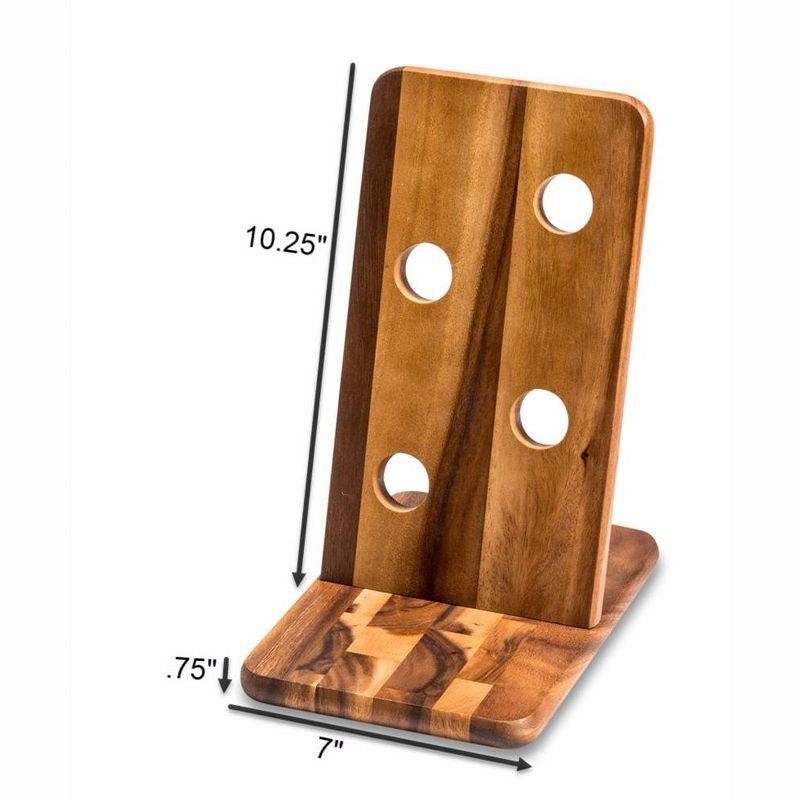 Acacia Wood Vertical Floating 4-Bottle Wine Holder