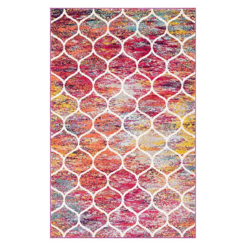 Trellis Dream Multicolor Rectangular Synthetic Area Rug