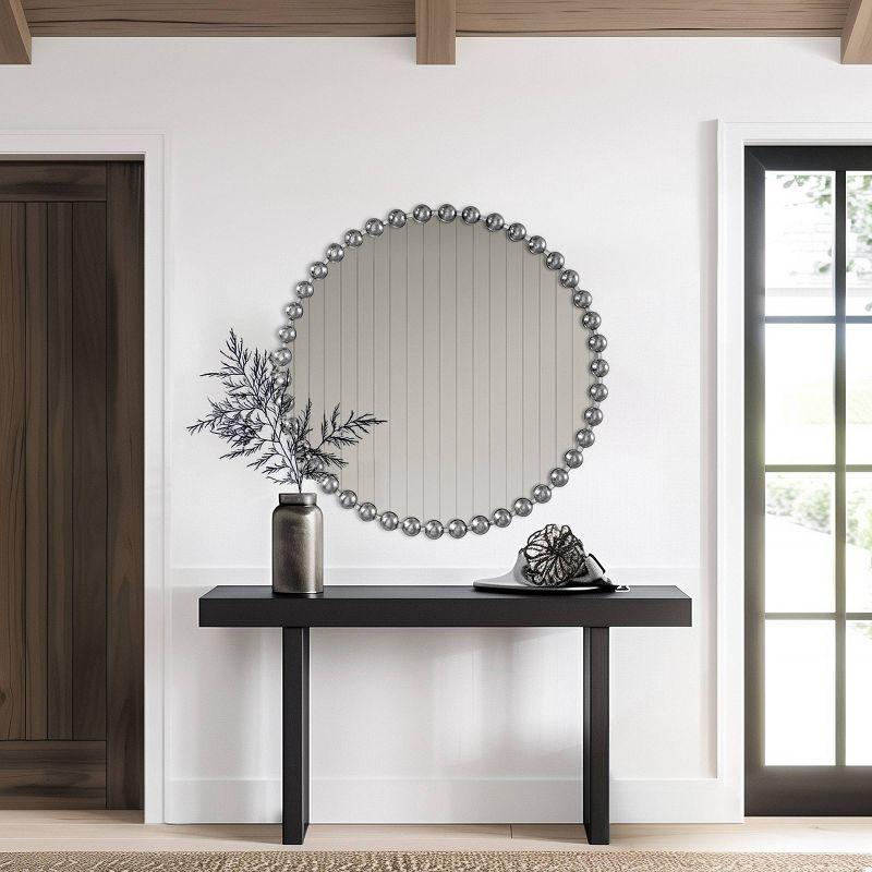 Marlowe Beaded Round Metal Wall Mirror