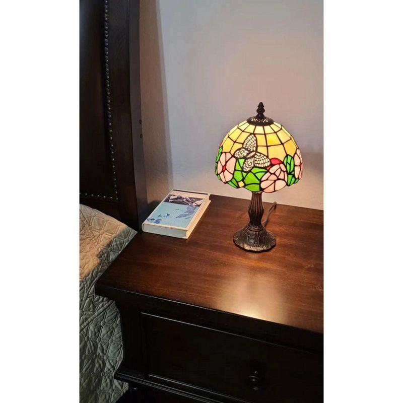 Amora Lighting Tiffany Style Floral Mini Table Lamp 15 Inch High