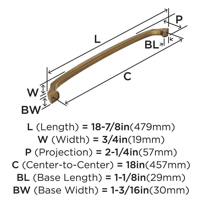 Gilded Bronze 18-Inch Traditional Appliance Pull