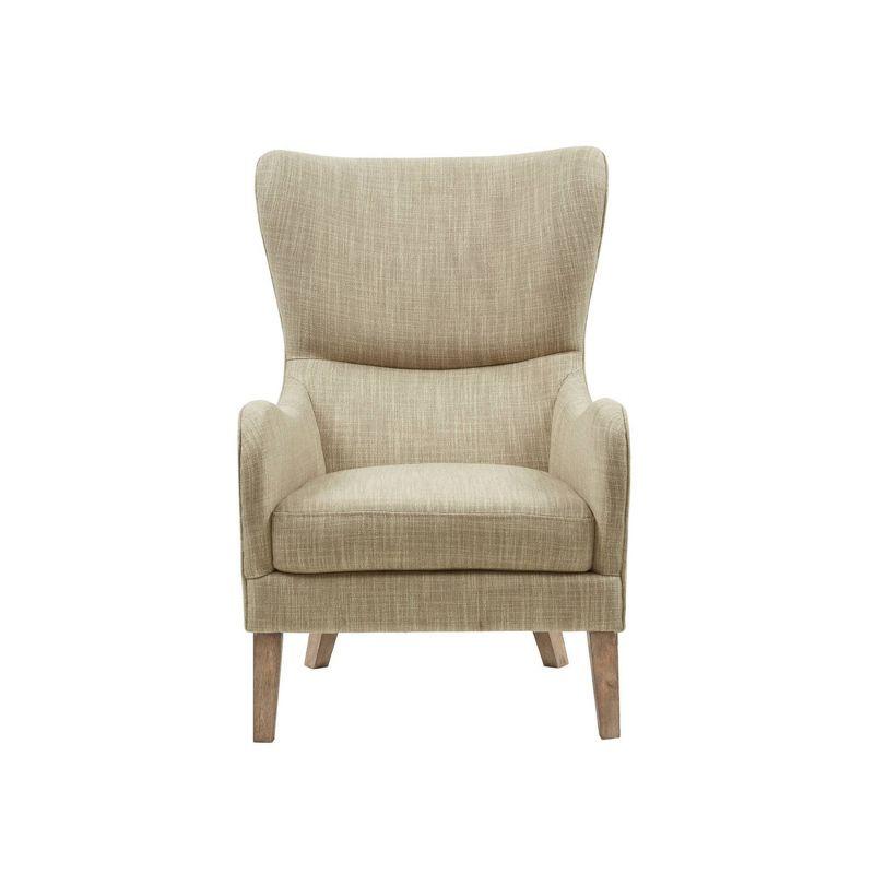 Aria Swoop Upholstered Wing Chair Taupe