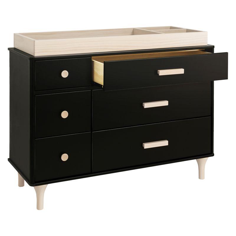 Lolly 6-Drawer Assembled Double Dresser in Black and Washed Natural