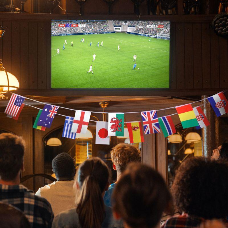 Juvale 80 ft International Flags of the World Banner with 100 Countries, Hanging Multicultural Decorations - 5.2 x 8.2" Flags