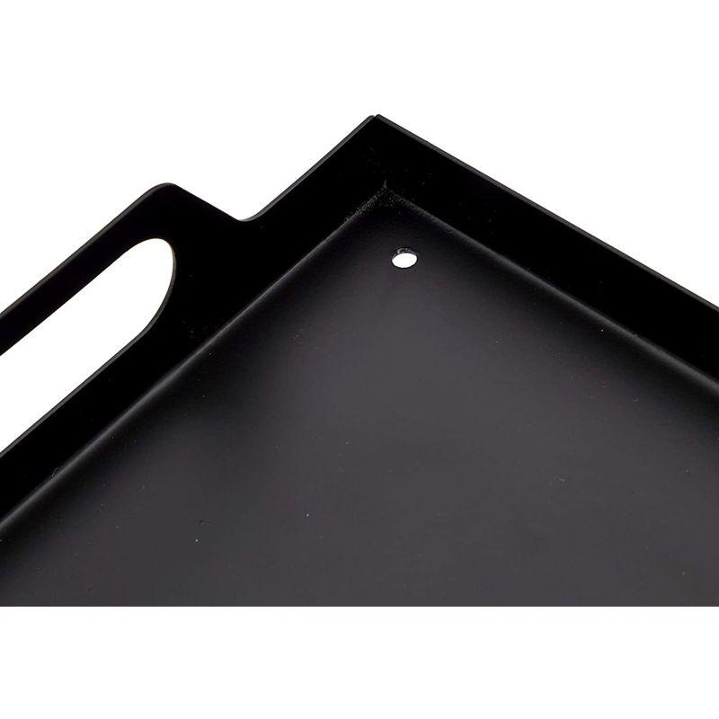 Farmlyn Creek Black Metal Serving Tray with Handles for Coffee Table, Living Room, Rustic Style Home Decor (15 x 9 x 2 In)