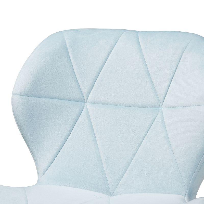 Baxton Studio Savara Contemporary Glam and Luxe Aqua Velvet Fabric and Gold Metal Swivel Office Chair