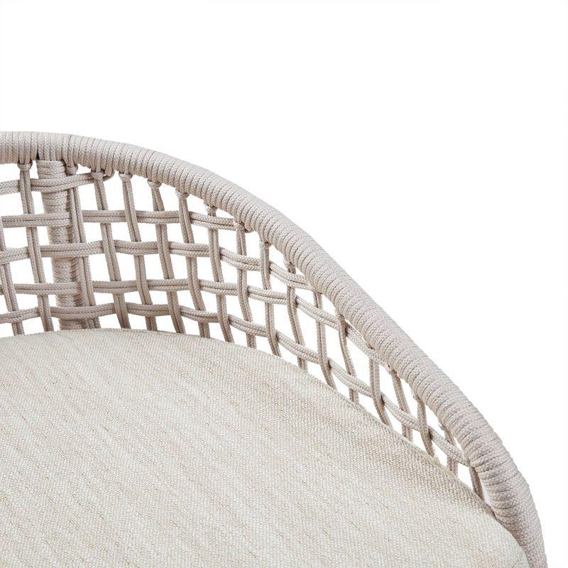 25" Rosita Woven Counter Height Barstool Natural - Madison Park: Chic Coastal, Metal Base