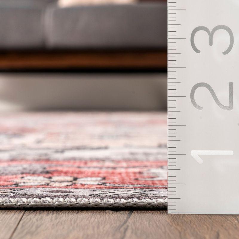 Nuloom Melanie Transitional Medallion Pet Friendly Machine Washable Area Rug, 4' x 6', Brick