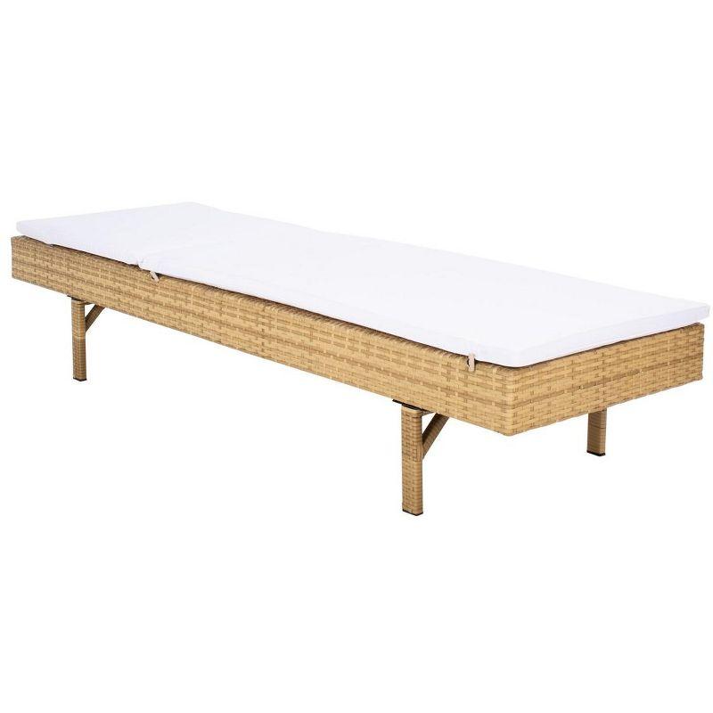 Cam Sunlounger - Outdoor - PAT7501 - Natural/White -Safavieh