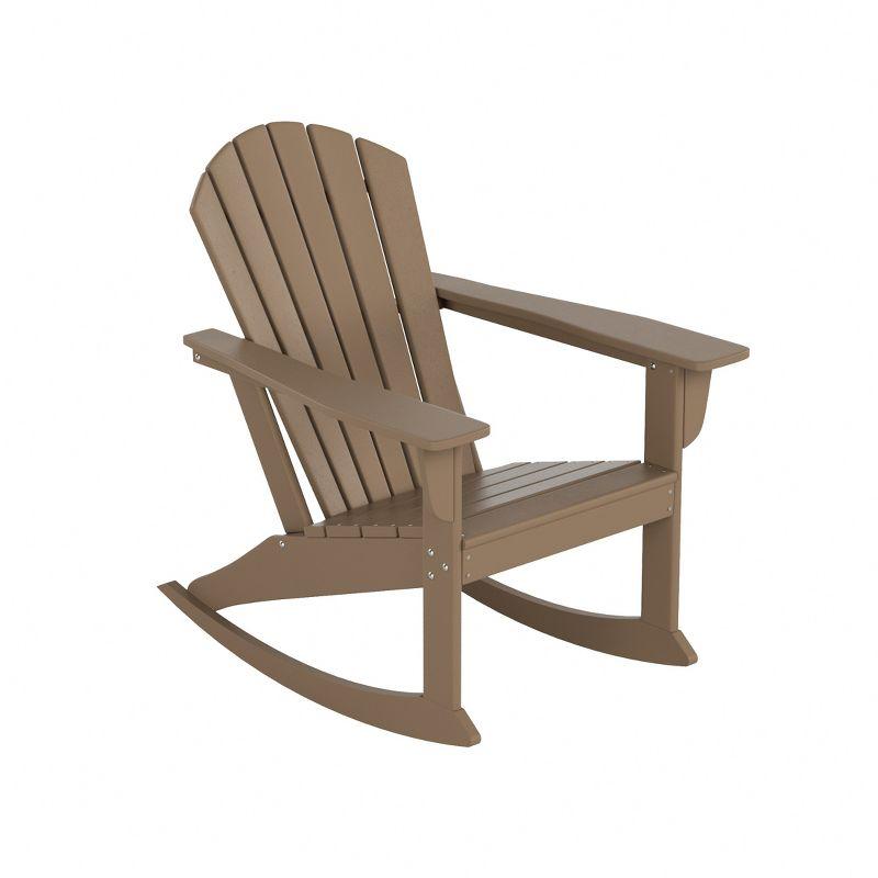 WestinTrends Outdoor Patio Poly Adirondack Rocking Chair Rocker, Weathered Wood