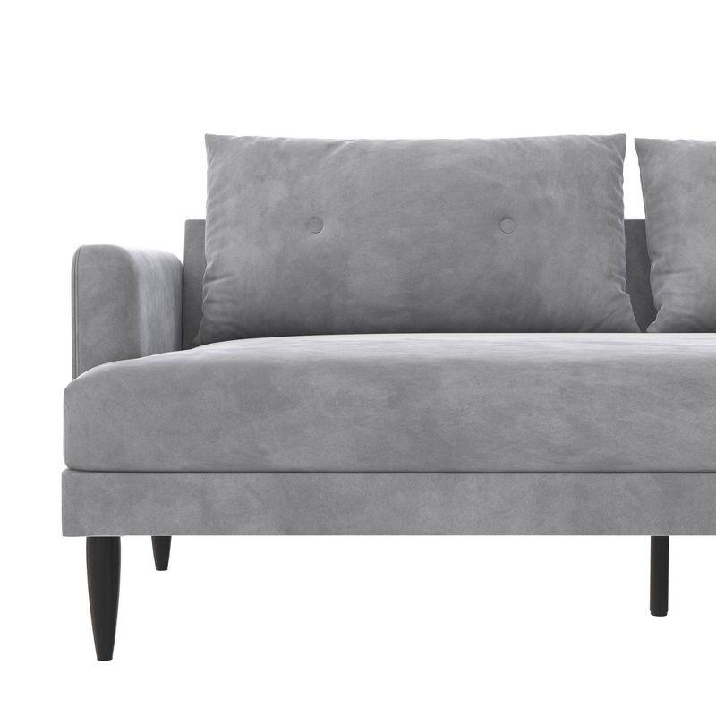 Bailey 80'' Light Gray Velvet Tufted Pillow Back Sofa