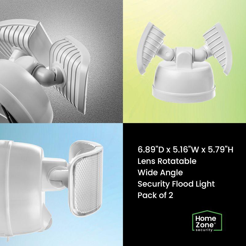 Home Zone Security 2 - Head LED Battery Powered Outdoor Security Flood Light with Motion Sensor