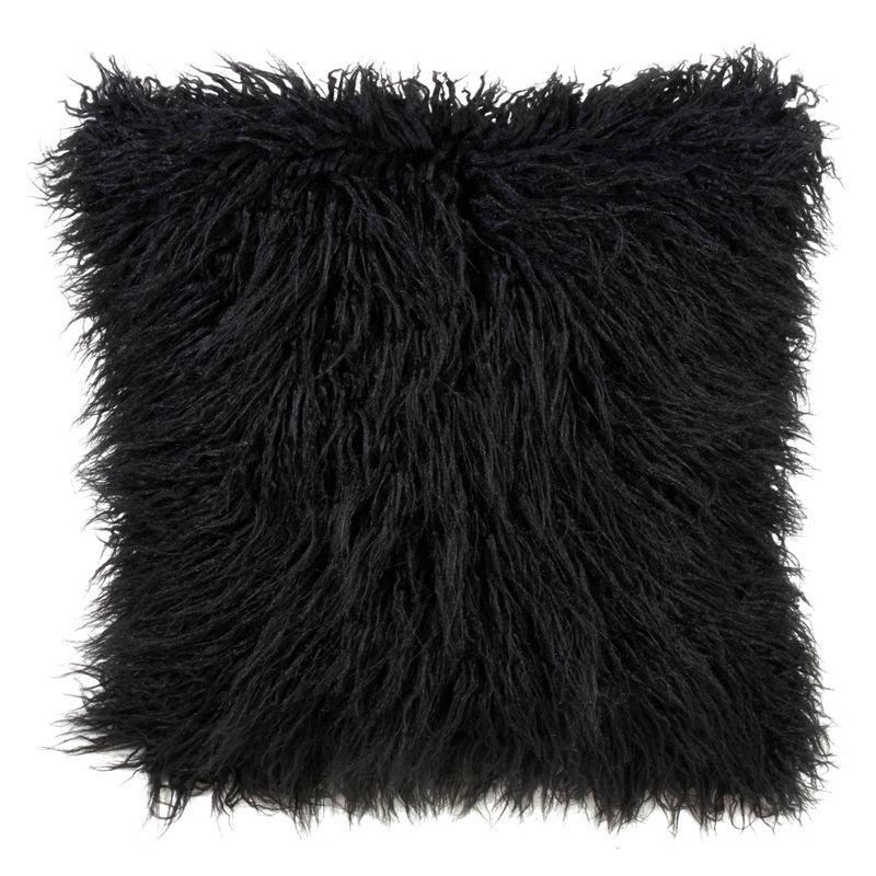 Saro Faux Mongolian Collection Throw Pillow