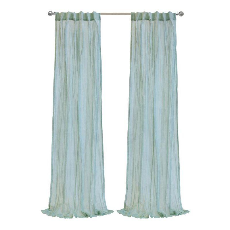 Habitat Paloma Sheer Dual Header Stylish and Functional Curtain Panel 52" x 84" Pale Thyme