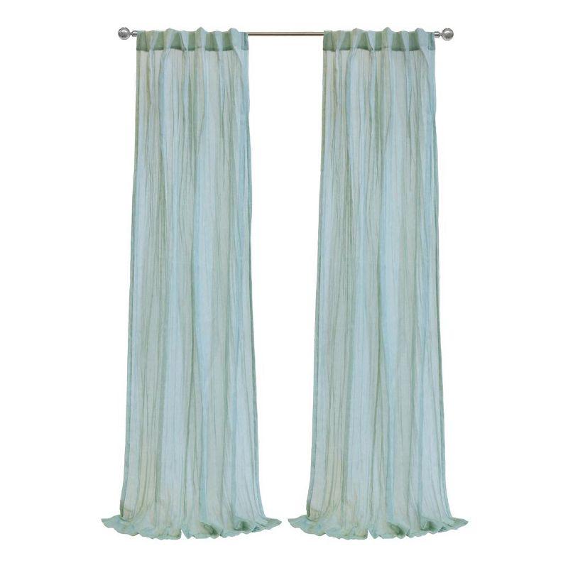 Pale Thyme Sheer Pleated Polyester Rod Pocket Curtains