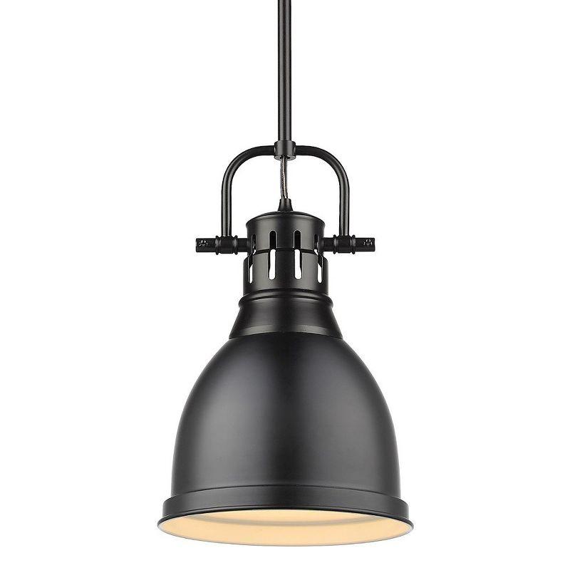 Golden Lighting Duncan 1-Light Small Pendant in Matte Black