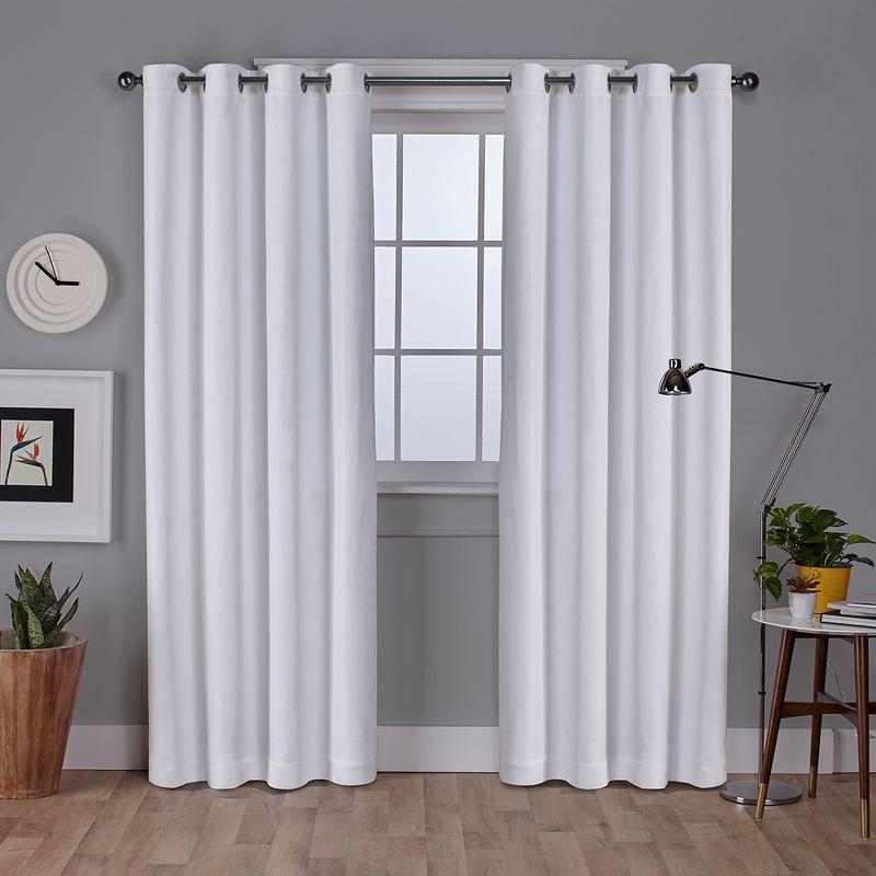 Vesta Heavyweight Textured Linen Room Darkening Grommet Curtains, 52x108, Winter White