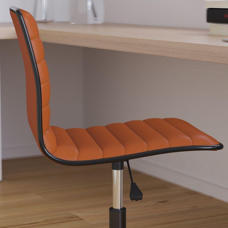 Merrick Lane Home Office Chair Ergonomic Executive Ribbed Low Back Armless Computer Desk Chair - Base, Frame & Border